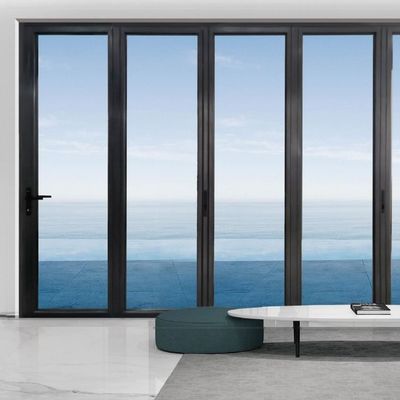 Slimline Alüminyum Çift Katlı Kapılar İç Balkon Katlanabilir Kaydırılabilir Tasarım Çift Katlı Alüminyum Cam Kapı