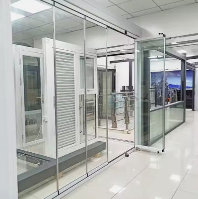 Çerçevesiz Cam Katlanabilir Kapı İç mağaza Siyah Katlanabilir Patio Kapılar Alüminyum İki Katlanabilir Kapılar Beyaz