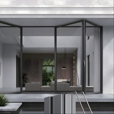 Güvenli Kilitleme Mekanizmi Alüminyum Katlanabilir Cam Kapılar Gümüş/Beyaz/Siyah/Eğitim Kurumları için Özel