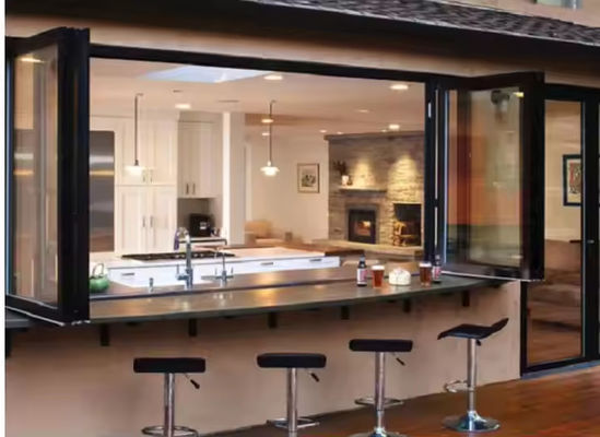 Isı yalıtımı ses yalıtımı ve iyi ses yalıtımı için katlanabilir alüminyum pencere