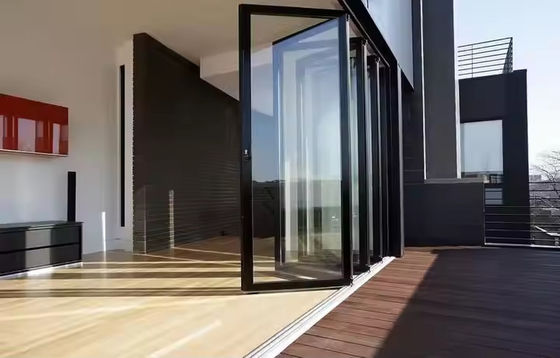 Dış Akordeon Giriş Katlanılabilir Kapı Veranda için Alüminyum Cam Katlanılabilir Kapılar