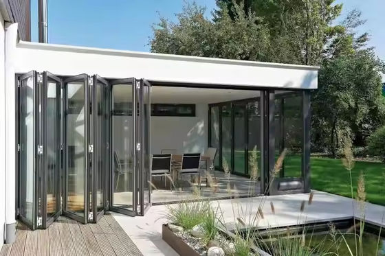 Dış Akordeon Giriş Katlanılabilir Kapı Veranda için Alüminyum Cam Katlanılabilir Kapılar