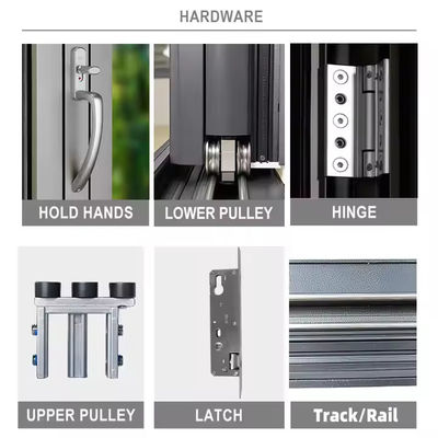 Alüminyum Ses ve Su Geçirmez Yalıtımlı Katlanır Kapı Cam Bölme Kapı