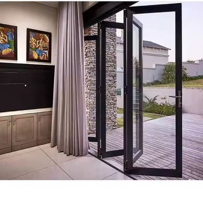 Alüminyum Ses ve Su Geçirmez Yalıtımlı Katlanır Kapı Cam Bölme Kapı