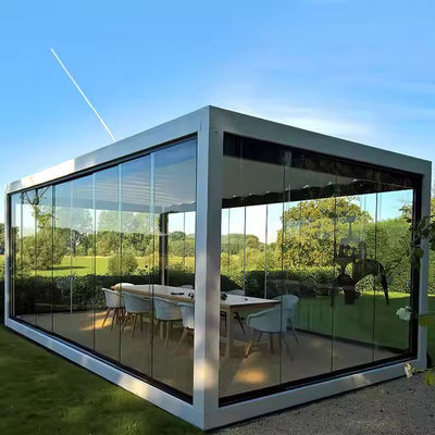 Çerçevesiz Eğimli Katlanabilir Tempered Glass Kapı Perde, Balkon Bölme Kapısı