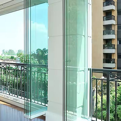 Çerçevesiz Eğimli Katlanabilir Tempered Glass Kapı Perde, Balkon Bölme Kapısı