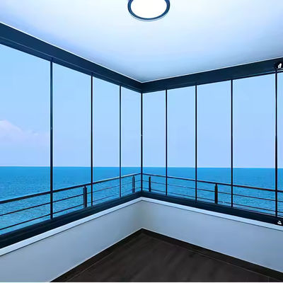 Çerçevesiz Eğimli Katlanabilir Tempered Glass Kapı Perde, Balkon Bölme Kapısı