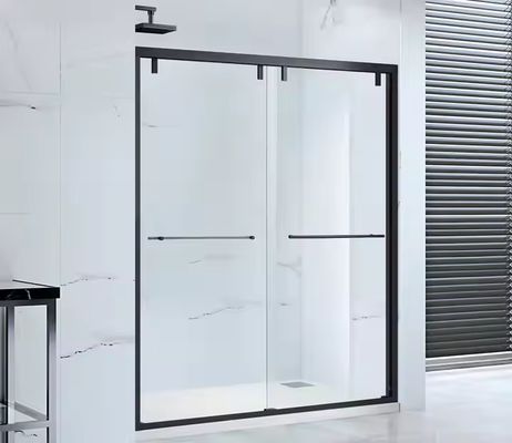 Banyo için Yan Sürgülü Cam Bölme Alüminyum Cam Paslanmaz Çelik Yürüme Duşakabin