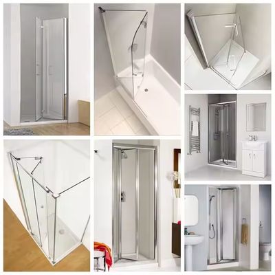 Altın Çerçeveli Modern Duşakabin, Özelleştirilebilir Donanım Aksesuarları ve Banyo Kolu Temperli Cam Kapı