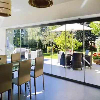 Alüminyum Kaydırıcı Çift Katlı Şeffaf Tempered Cam Kapıları Partition Balkon için