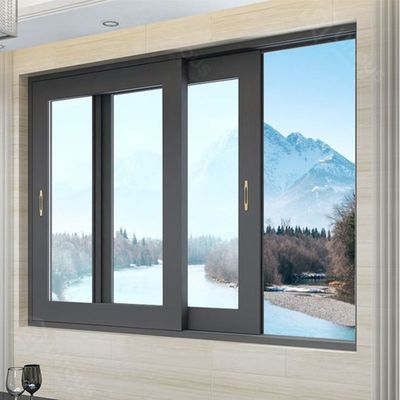 Tempered Glass Thermal Break Alüminyum Insect Net ile Kaydırıcı Fırtına Pencereleri