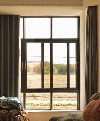 Termal Break Rüzgar Direnci Güneş Koruyucu Alüminyum Kaydırıcı Pencere Tempered Cam