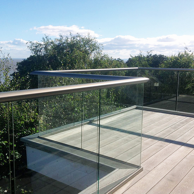 12 Alüminyum U-Kanal Profili ile Cam Balustrad Handrail Çit sistemi