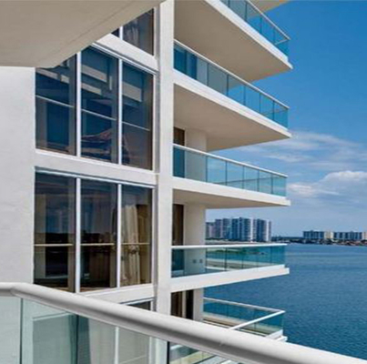 Anti Kasırga Güvenliği Balkon İçin Dış Çit Barikatı Tempered Laminated Glass Balustrade