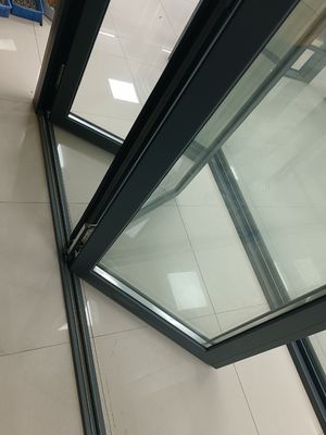 Güçlü Yüklenebilir Alüminyum Katlanabilir Kapı Modern Tasarım Alüminyum Gri Çift Katlı Kapılar