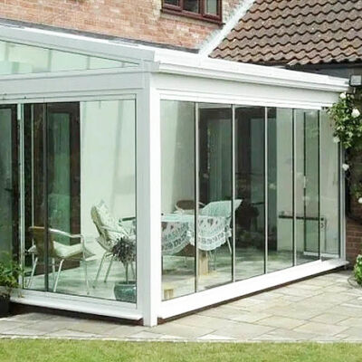 Alüminyum Sürgülü Katlanır Şeffaf 5+5mm Temperli Lamine Cam Kapılar Bölme Balkon İçin