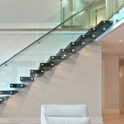 Villa/Departman Dekoratif Merdiven İç Açık Riser Ahşap Yüzen Cam Merdiven