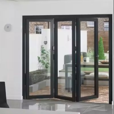 Slimline Alüminyum Çift Katlı Kapılar İç Balkon Katlanabilir Kaydırılabilir Tasarım Çift Katlı Alüminyum Cam Kapı
