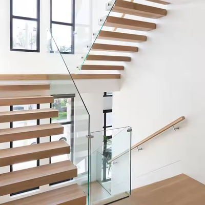 Foshan Merdiven Fabrikasından İç Ev DIY Konut Evi için Katı Ahşap Yüzen Merdiven