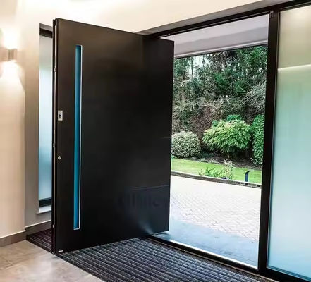 Paslanmaz Çelik İç Alüminyum Pivot Kapısı Açık Cam ve 1.8mm Çerçeve Kalınlığı