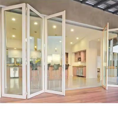 Ağır Hizmet Tipi Beyaz Çerçeveli Alüminyum Cam Katlanır Veranda Sürgülü Kapı