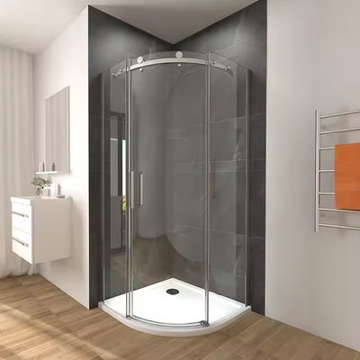 Banyo için Yan Sürgülü Cam Bölme Alüminyum Cam Paslanmaz Çelik Yürüme Duşakabin