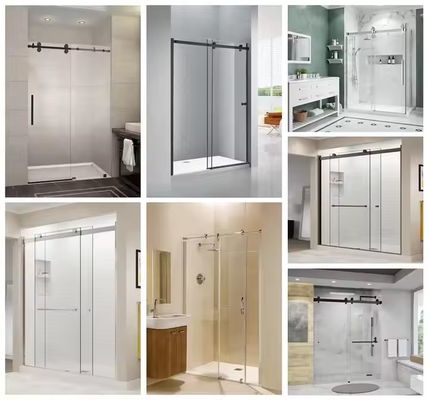 Altın Çerçeveli Modern Duşakabin, Özelleştirilebilir Donanım Aksesuarları ve Banyo Kolu Temperli Cam Kapı