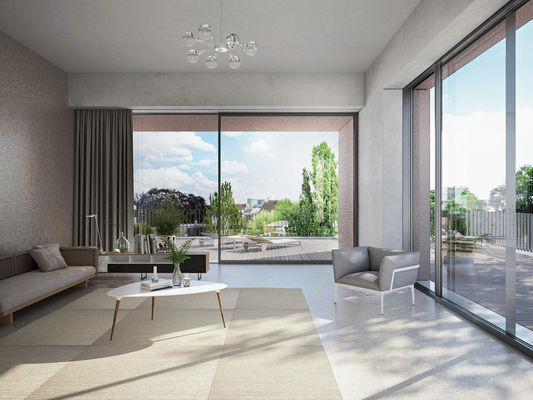 Aluminium Framed Sliding Tempered Double Glazes Glass Panel Door